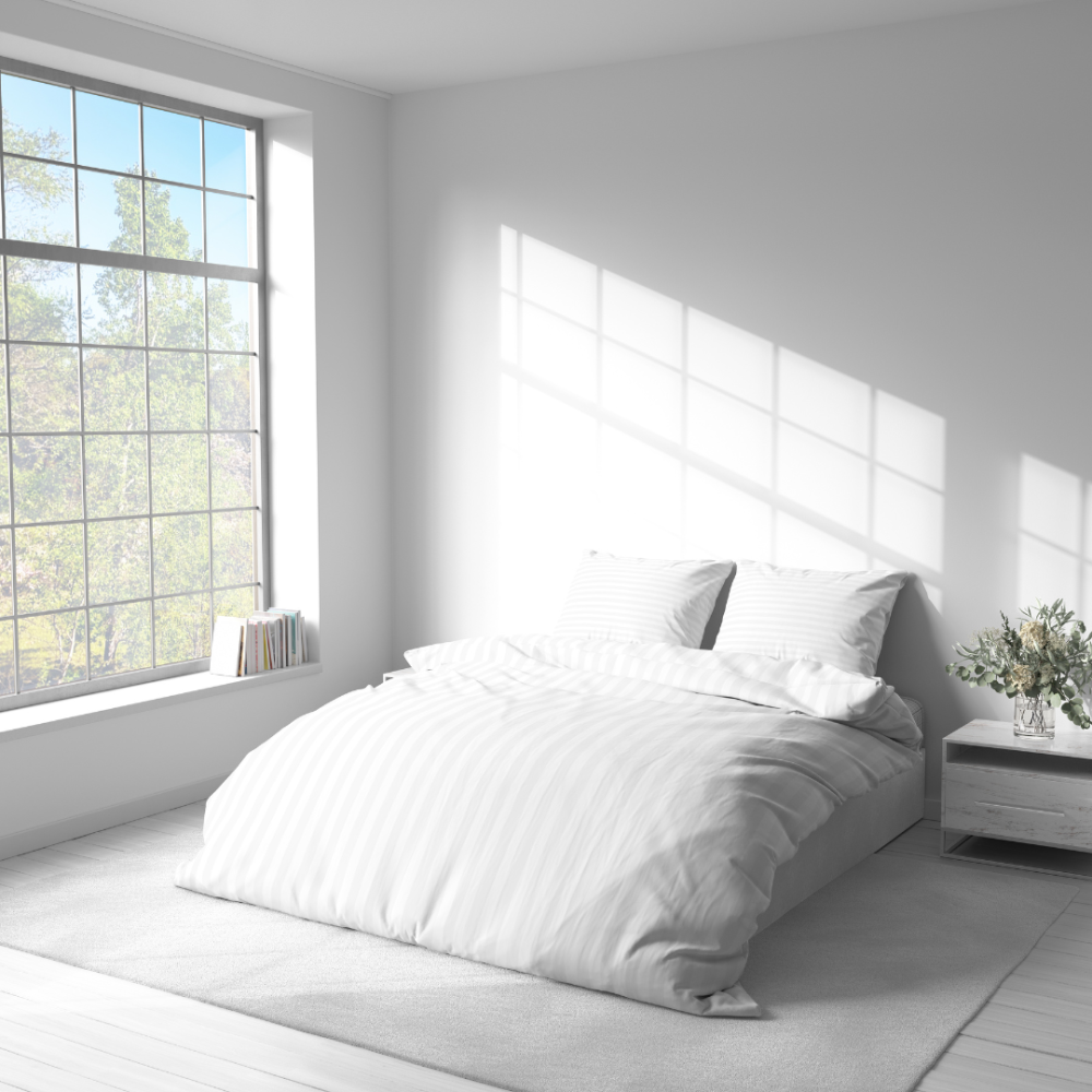 Voodipesu komplekt "White Stripes". Valge voodipesu, 140x200 cm, 150x200 cm, 160x200 cm, 180x200 cm, 200x200 cm, 200x220 cm. Klassikaline valge voodipesukomplekt minimalistliku triibudisainiga, mis pakub ajatult värsket võlu.