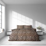 Voodipesu komplekt "Wild Style". Voodipesu komplektid 140x200, 140x200 cm, 160x200 cm, 200x200 cm, 200x220 cm, 220x240 cm. Tumedad pruuni ja musta värvi kombinatsioon leopardimustriga, luues magamistuppa ainulaadse atmosfääri.