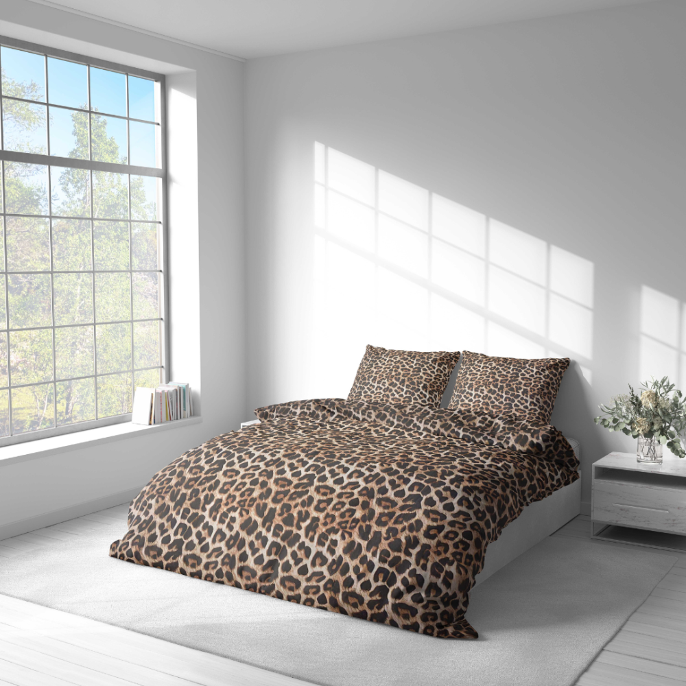 Voodipesu komplekt "Wild Style". Voodipesu komplektid 140x200, 140x200 cm, 160x200 cm, 200x200 cm, 200x220 cm, 220x240 cm. Dünaamiline ja stiilne leopardimuster, mis sobib suurepäraselt erinevate interjööristiilidega.
