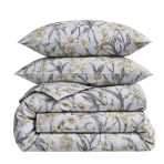 Voodipesu komplekt "Wildings". Mustriline voodipesu, 140x200 cm, 150x210 cm, 160x200 cm, 180x200 cm, 200x200 cm, 200x220 cm, 220x240 cm. Hele sinaka taustaga voodipesukomplekt kollakashalli lillemustriga