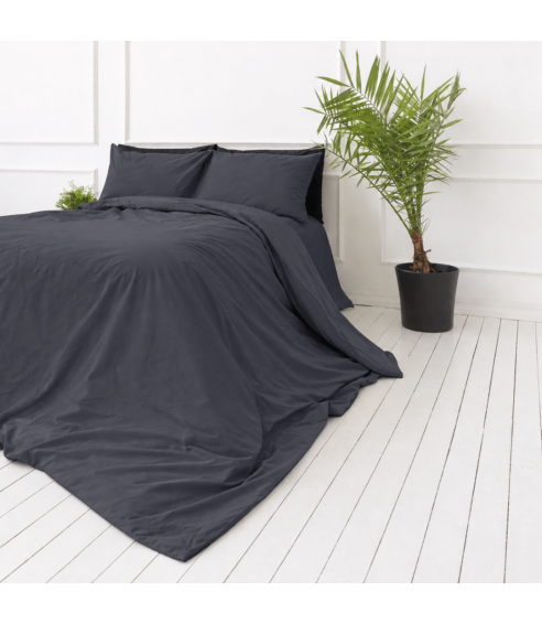 Perkal voodipesu komplekt „Dark Grey Percale“. Perkalist voodipesu