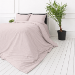 Perkal voodipesu komplekt „Shell Percale“. Ühevärviline voodipesu, 140x200 cm, 150x210 cm, 160x200 cm, 180x200 cm, 200x200 cm, 200x220 cm, 220x240 cm. Pastelne roosa minimalistlik voodipesukomplekt.
