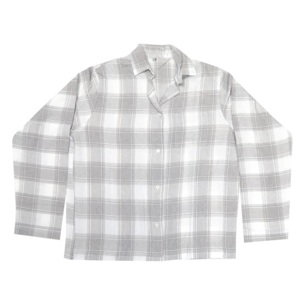Pidžaama „Grey checks“, S/M, L, XL. Heledatooniline froteepidzaama koheva puuvillaga