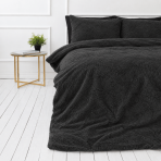 Plüüsvoodi komplekt "Minky Black". Ühevärviline voodipesu, 200x220 cm. Luksuslik must plüüsist voodipesukomplekt, mis lisab stiili.