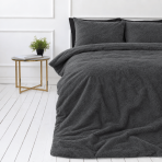 Plüüsvoodi komplekt "Minky Dark Grey". Ühevärviline voodipesu, 200x220 cm. Pehme ja soe plüüsriidest voodipesu tumedates hallides toonides. Plüüsvoodi komplekt "Minky Dark Grey". Ühevärviline voodipesu, 200x220 cm. Pehme ja soe plüüsriidest voodipesu tumedates hallides toonides.