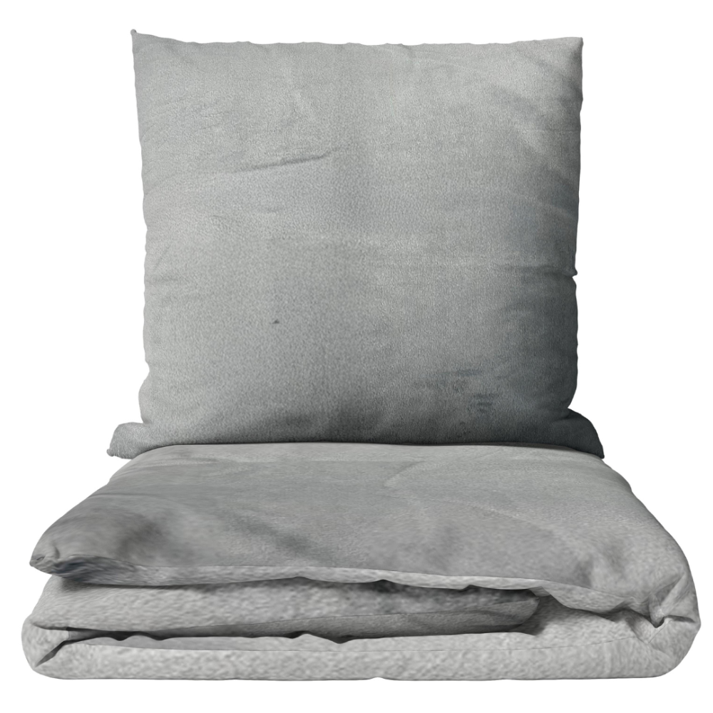 Plüüsvoodi komplekt "Minky Grey Solid". Voodipesu komplektid 200x220, 200x220 cm. Hall voodipesu ühtlaselt pehme tumehallil toonil.