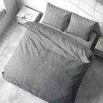 Plüüsvoodi komplekt "Minky Grey Solid". Voodipesu komplektid 200x220, 200x220 cm. Ühtlane hall voodipesu toon loob peene ja kaasaegse atmosfääri tausta.