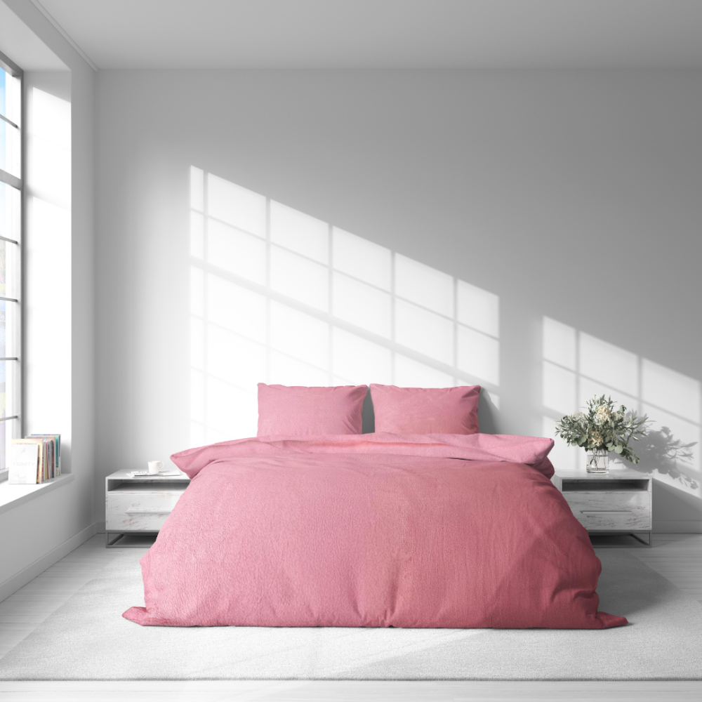 Plüüsvoodi komplekt "Minky Rose Solid". Voodipesu komplektid 200x220, 200x220 cm. Hele roosa voodipesu peene puutri tooniga
