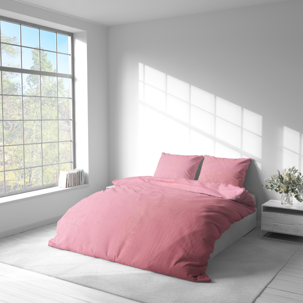 Plüüsvoodi komplekt "Minky Rose Solid". Voodipesu komplektid 200x220, 200x220 cm. Pastelne heleroosa voodipesu