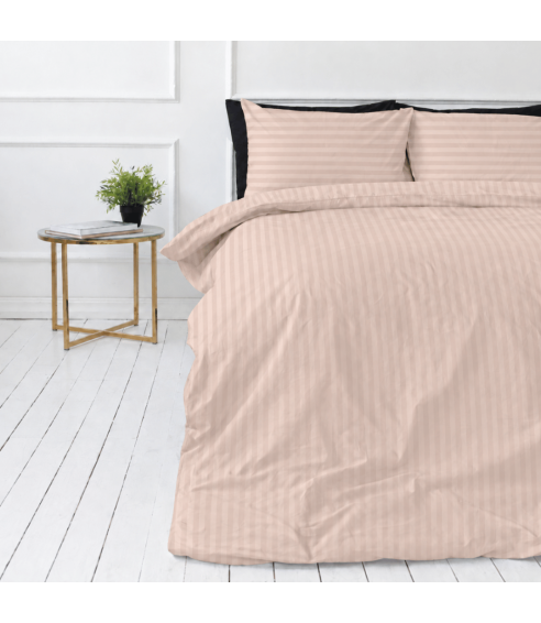 Premium satiinist padjapüürid "Classic Coffee Stripe Sateen Pillowcase". Padjapüürid 50x70