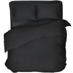 Premium satiinist voodipesu komplekt "Black Stripe Satin“. Satiinist voodipesu, 140x200 cm, 200x200 cm. Tumesinine voodipesukomplekt peente vertikaalsete triipudega ja satäänilise läikega.