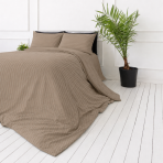 Premium satiinist voodipesu komplekt "Brandy Stripe Sateen". Voodipesu komplektid 150x200, 140x200 cm, 150x200 cm, 160x200 cm, 180x200 cm, 200x200 cm, 200x220 cm, 220x240 cm. Sooja pruuni tooniga voodipesukomplekt elegantse triibulise pinnaga