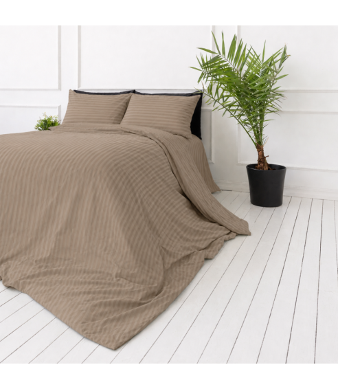 Premium satiinist voodipesu komplekt "Brandy Stripe Sateen". Satiinist voodipesu