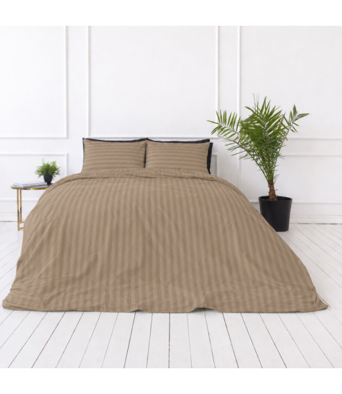 Premium satiinist voodipesu komplekt "Brandy Stripe Sateen". Satiinist voodipesu