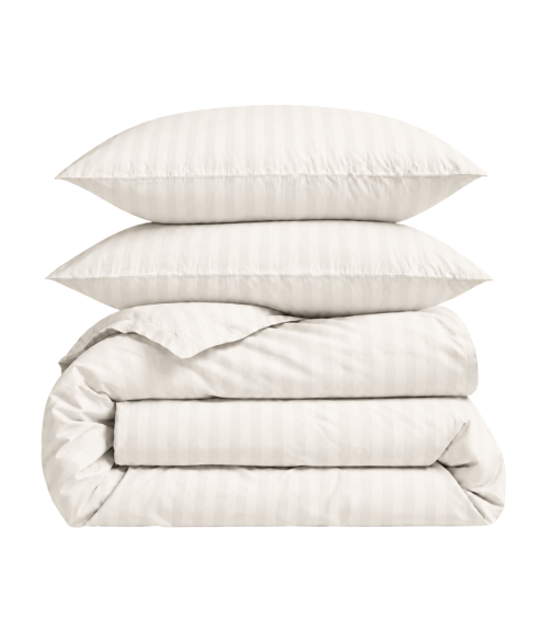 Premium satiinist voodipesu komplekt "Snow White Stripe Sateen". Satiinist voodipesu