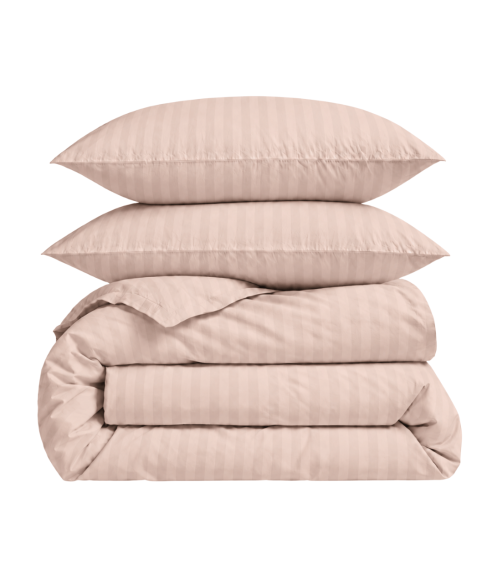 Premium satiinist voodipesu komplekt "Classic Coffee Stripe Sateen". Satiinist voodipesu