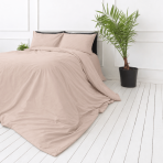 Premium satiinist voodipesu komplekt „Classic coffee sateen“. Voodipesu komplektid 150x210, 140x200 cm, 150x210 cm, 160x200 cm, 180x200 cm, 200x200 cm, 200x220 cm, 220x240 cm. Mustrita helebeež tekikott ja padjapüürid.