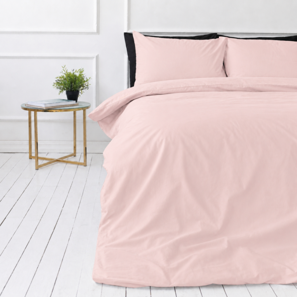 Premium satiinist voodipesu komplekt „Classic pink“. Mako satiin voodipesu, 140x200 cm, 200x200 cm, 200x220 cm. Õrna heleroosa tooniga elegantne minimalistlik voodipesukomplekt