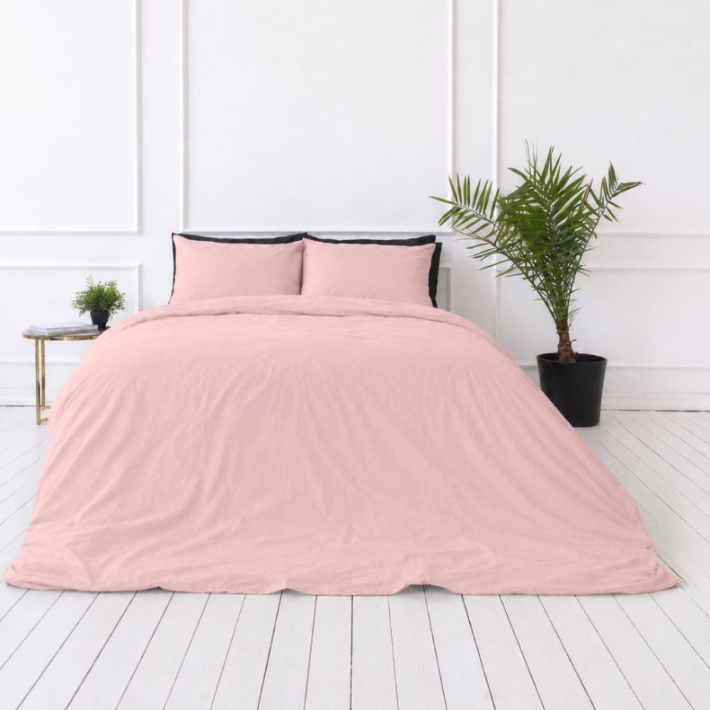 Premium satiinist voodipesu komplekt „Classic pink“. Mako satiin voodipesu, 140x200 cm, 200x200 cm, 200x220 cm. Pehme roosa varjundiga lihtsa modernse disainiga voodipesukomplekt