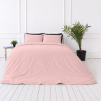 Premium satiinist voodipesu komplekt „Classic pink“. Mako satiin voodipesu, 140x200 cm, 200x200 cm, 200x220 cm. Pehme roosa varjundiga lihtsa modernse disainiga voodipesukomplekt