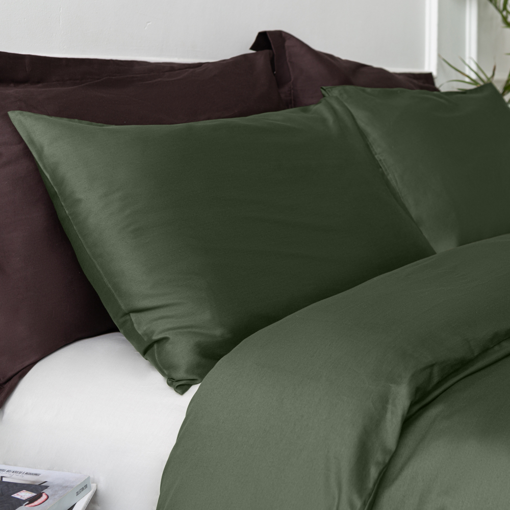 Premium satiinist voodipesu komplekt "Dark green". Satiinist voodipesu, 140x200 cm, 200x200 cm, 200x220 cm