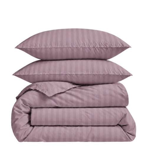 Premium satiinist voodipesu komplekt "Grape Stripe Sateen". Satiinist voodipesu