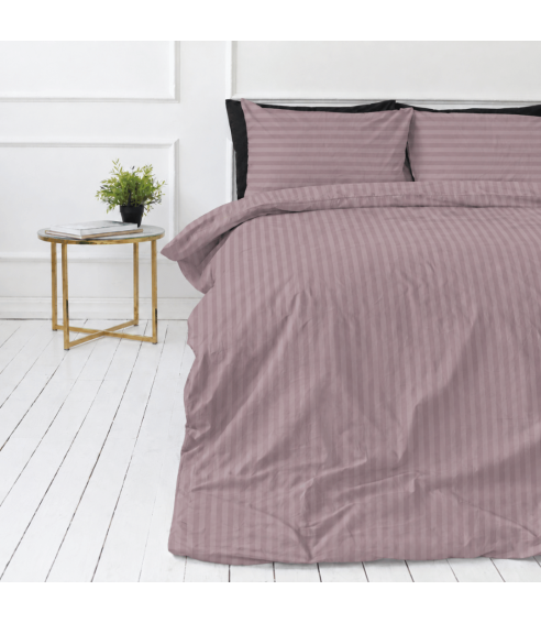 Premium satiinist voodipesu komplekt "Grape Stripe Sateen". Satiinist voodipesu