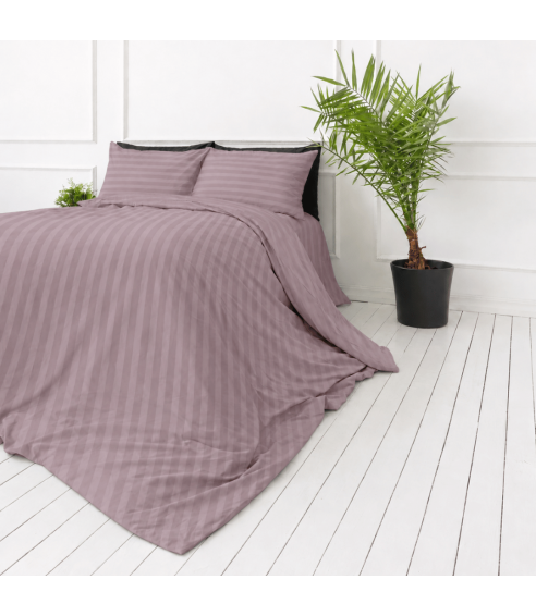 Premium satiinist voodipesu komplekt "Grape Stripe Sateen". Satiinist voodipesu