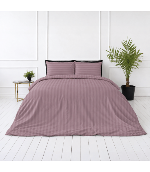 Premium satiinist voodipesu komplekt "Grape Stripe Sateen". Satiinist voodipesu