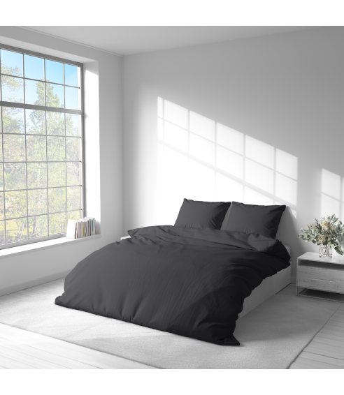 Premium satiinist voodipesu komplekt "Graphite Satin“. Satiinist voodipesu