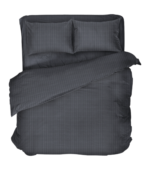 Premium satiinist voodipesu komplekt "Graphite Stripe Satin“. Satiinist voodipesu