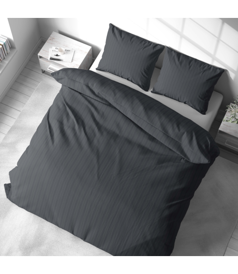 Premium satiinist voodipesu komplekt "Graphite Stripe Satin“. Satiinist voodipesu