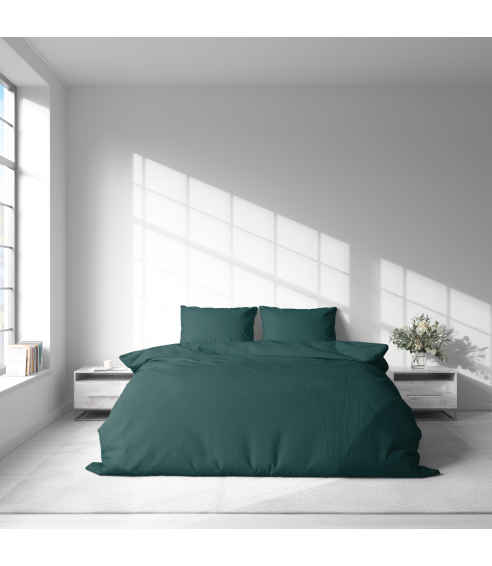 Premium satiinist voodipesu komplekt "Green Satin“. Satiinist voodipesu
