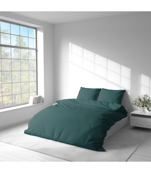 Premium satiinist voodipesu komplekt "Green Satin“. Satiinist voodipesu