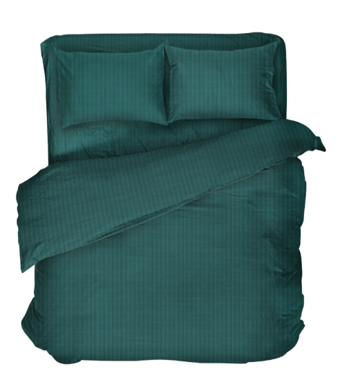 Premium satiinist voodipesu komplekt "Green Stripe Satin“. Satiinist voodipesu