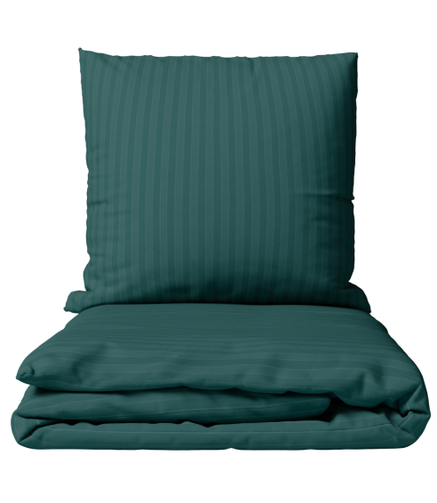 Premium satiinist voodipesu komplekt "Green Stripe Satin“. Satiinist voodipesu