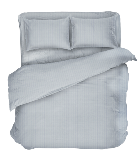 Premium satiinist voodipesu komplekt "Light Gray Stripe Satin“. Satiinist voodipesu