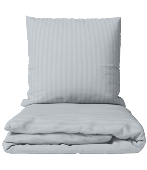 Premium satiinist voodipesu komplekt "Light Gray Stripe Satin“. Satiinist voodipesu