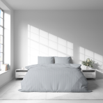 Premium satiinist voodipesu komplekt "Light Gray Stripe Satin“. Satiinist voodipesu, 140x200 cm, 200x200 cm. Moodne puuvillane komplekt heledate triipudega.