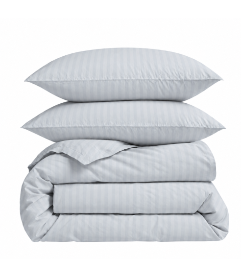 Premium satiinist voodipesu komplekt "Light Gray Stripe Satin“. Satiinist voodipesu