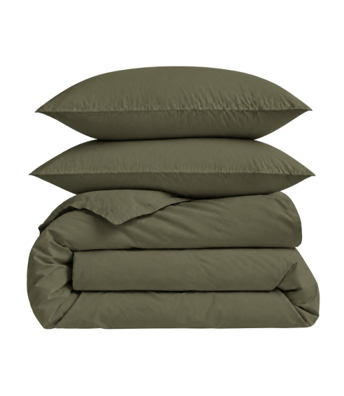 Premium satiinist voodipesu komplekt "Moss Green sateen". Satiinist voodipesu