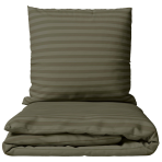 Premium satiinist voodipesu komplekt "Moss Green Stripe Satin". Voodipesu komplektid 150x200, 140x200 cm, 150x200 cm, 160x200 cm, 180x200 cm, 200x200 cm, 200x220 cm. Oliiviroheline triibuline voodipesukomplekt