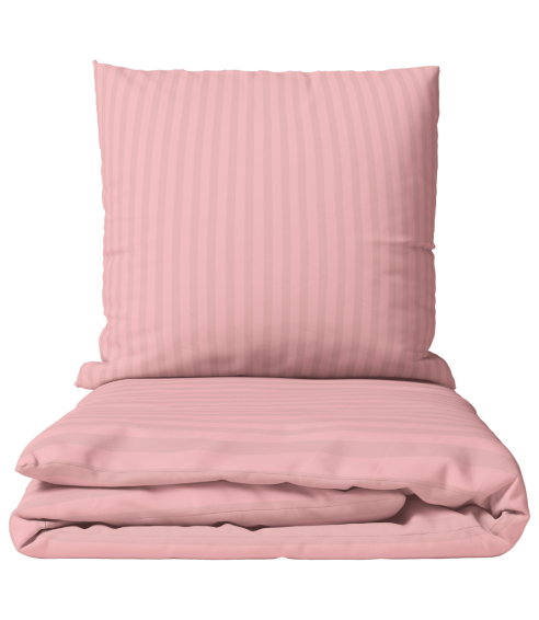 Premium satiinist voodipesu komplekt "Seashell Pink Stripe Sateen". Satiinist voodipesu