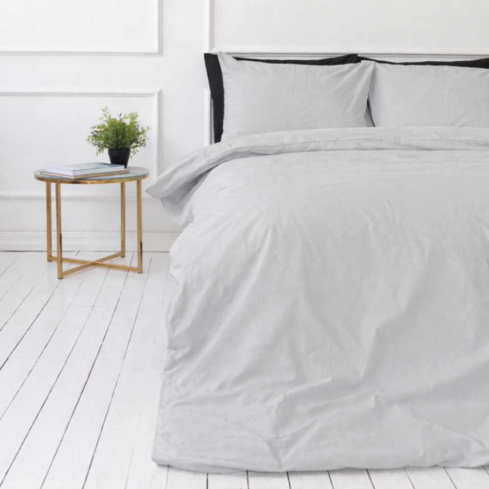 Premium satiinist voodipesu komplekt „Silvara“. Voodipesu komplektid 150x200, 140x200 cm, 150x200 cm, 160x200 cm, 180x200 cm, 200x200 cm, 200x220 cm, 220x240 cm. Pehme hall modernne voodipesukomplekt ilma mustrita