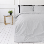 Premium satiinist voodipesu komplekt „Silvara“. Voodipesu komplektid 150x200, 140x200 cm, 150x200 cm, 160x200 cm, 180x200 cm, 200x200 cm, 200x220 cm, 220x240 cm. Pehme hall modernne voodipesukomplekt ilma mustrita