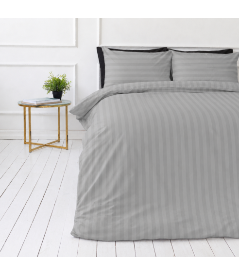Premium satiinist voodipesu komplekt "Silver Stripe Sateen". Satiinist voodipesu