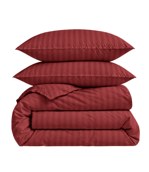 Premium satiinist voodipesu komplekt "Sun-dried Tomato Stripe Sateen". Satiinist voodipesu