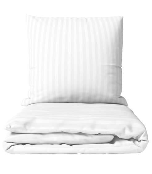 Premium satiinist voodipesu komplekt "White Stripe Sateen". Satiinist voodipesu