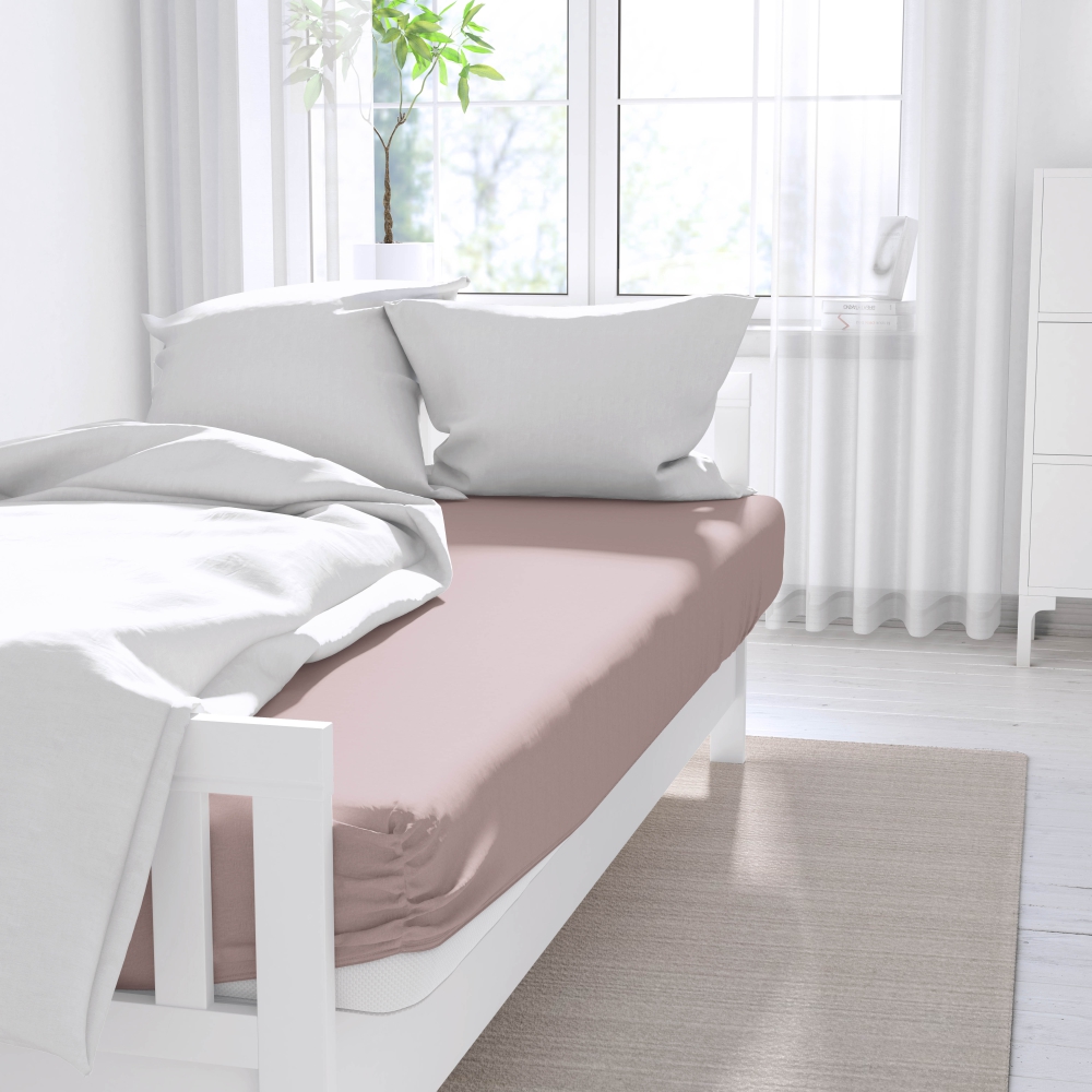 Kummiga voodilina „Dusty pink“. Kummiga voodilinad, 80x200 cm, 90x200 cm, 120x200 cm, 140x200 cm, 160x200 cm, 180x200 cm