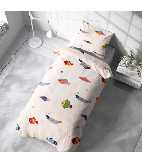 Satiinist padjapüür "Fish wish". Padjapüürid 50x70